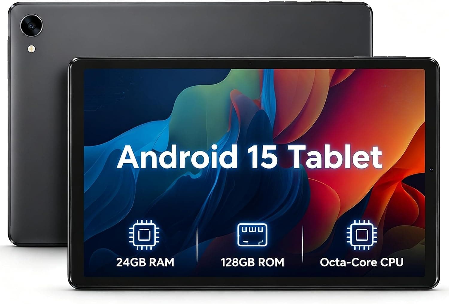 Android Tablet with 10.1 Inch 1280 by 800 IPS HD Touchscreen, Octa-Core Processor, 128GB Storage, 1TB TF Card Expandable, and Dual Camera System — 1 of 5