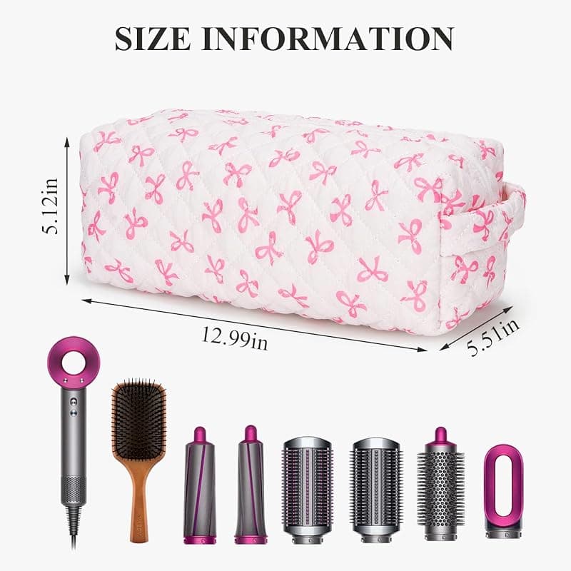 Tools Travel Bag Compatible with Dyson Airwrap Cute Quilted Travel Case for Shark Flexstyle Multi Compartments Hair Tools Organizer — 4 of 5