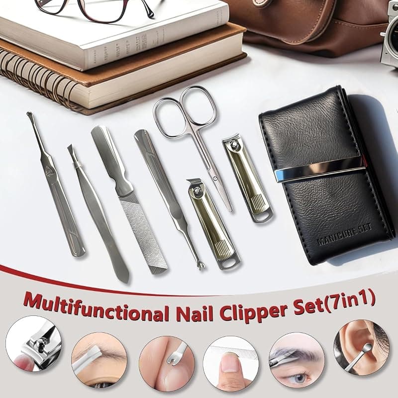 Nail Clippers Set 7 Pcs Stainless Steel Toenail And Fingernail Clipper Set Portable Travel Mens Nail Cutter Manicure Grooming Kit For Men Women Gift — 2 of 5