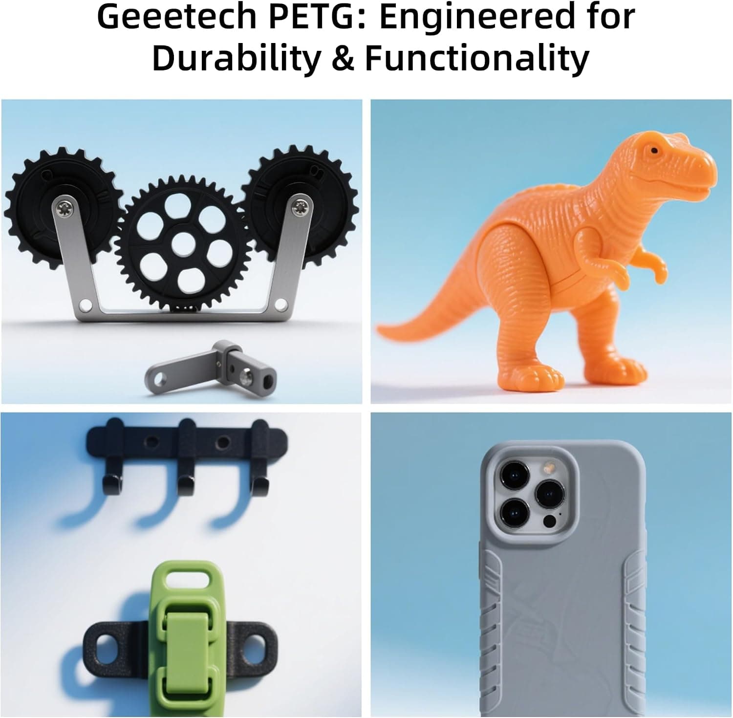 Geeetech PETG Filament 1.75mm 1kg Spool with High-Toughness, Plus Minus 0.02mm Accuracy, Neatly Wound Moistureproof Design for FDM 3D Printers — 5 of 5