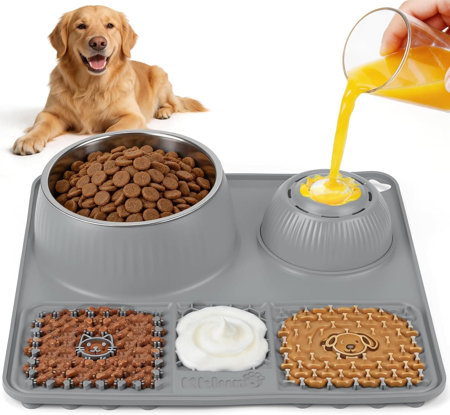 Dog Lick Bowl with Rolling Ball Slow Feeder Toy for Pet Anxiety Relief, Boredom Reduction, Stress Relief and Interactive Feeding — 2 of 5