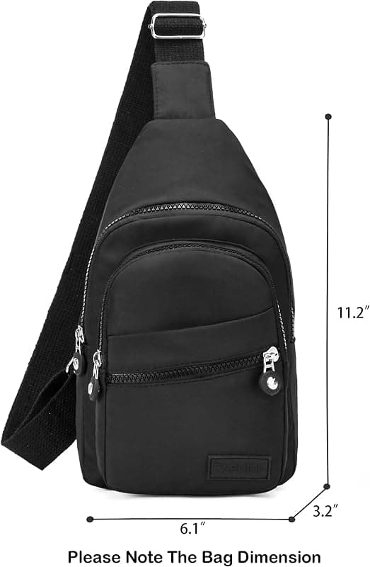 Banelu Small Sling Backpack Crossbody Bag for Women and Men featuring Versatile Cross Body Design and Convenient Fanny Pack Style in Classic Black — 2 of 5