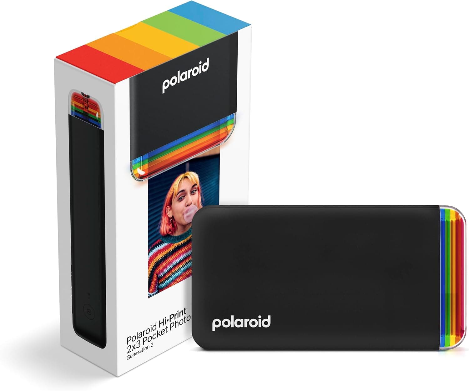 Polaroid Hi-Print 2nd Generation Bluetooth Connected 2x3 Pocket Photo Dye-Sub Printer in Black with Wireless Smartphone Printing and Compact Design — 1 of 5