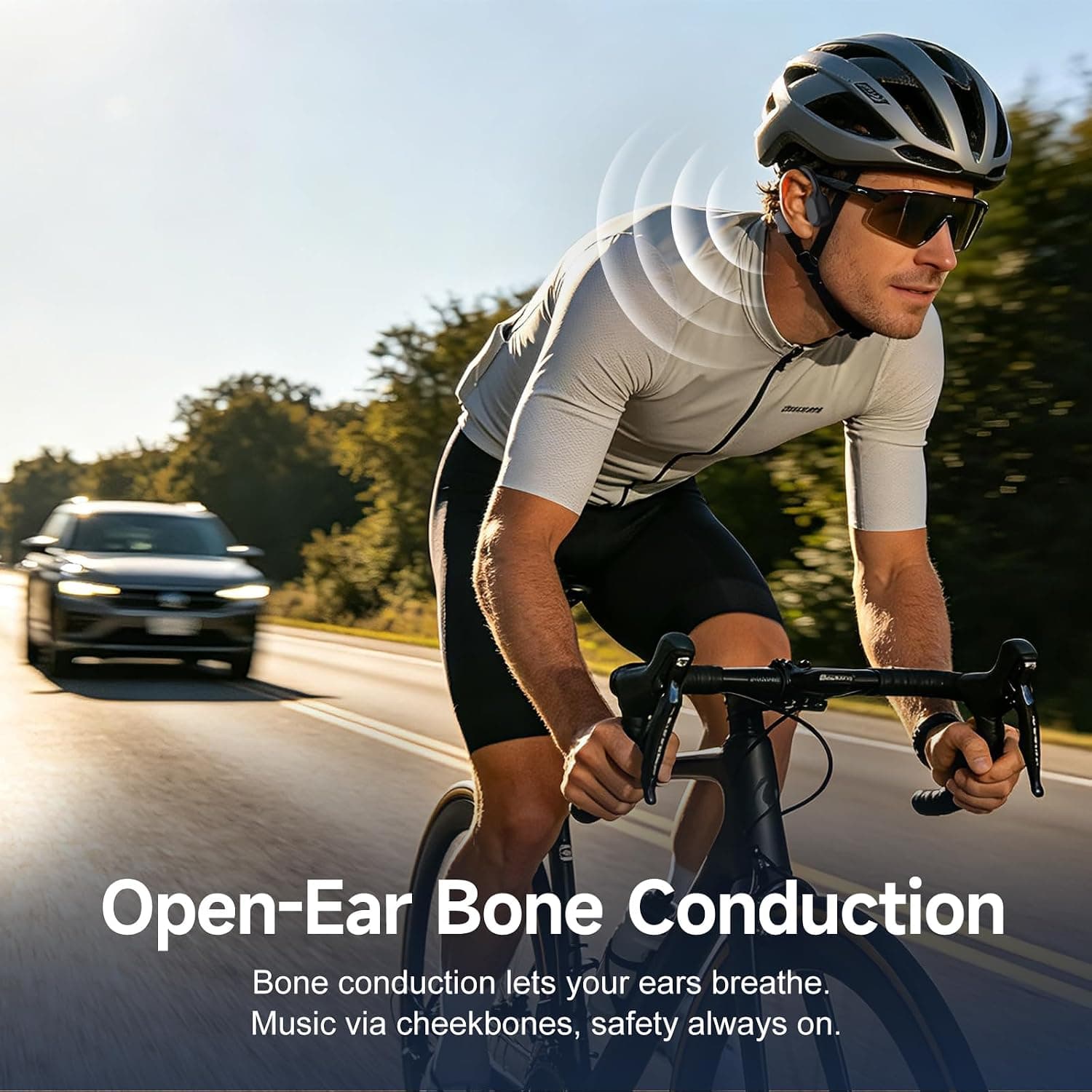Niecase Bone Conduction Headphones with Bluetooth 6.0 Wireless Technology and IP67 Waterproof Rating for Sports and Workout Sessions — 3 of 5