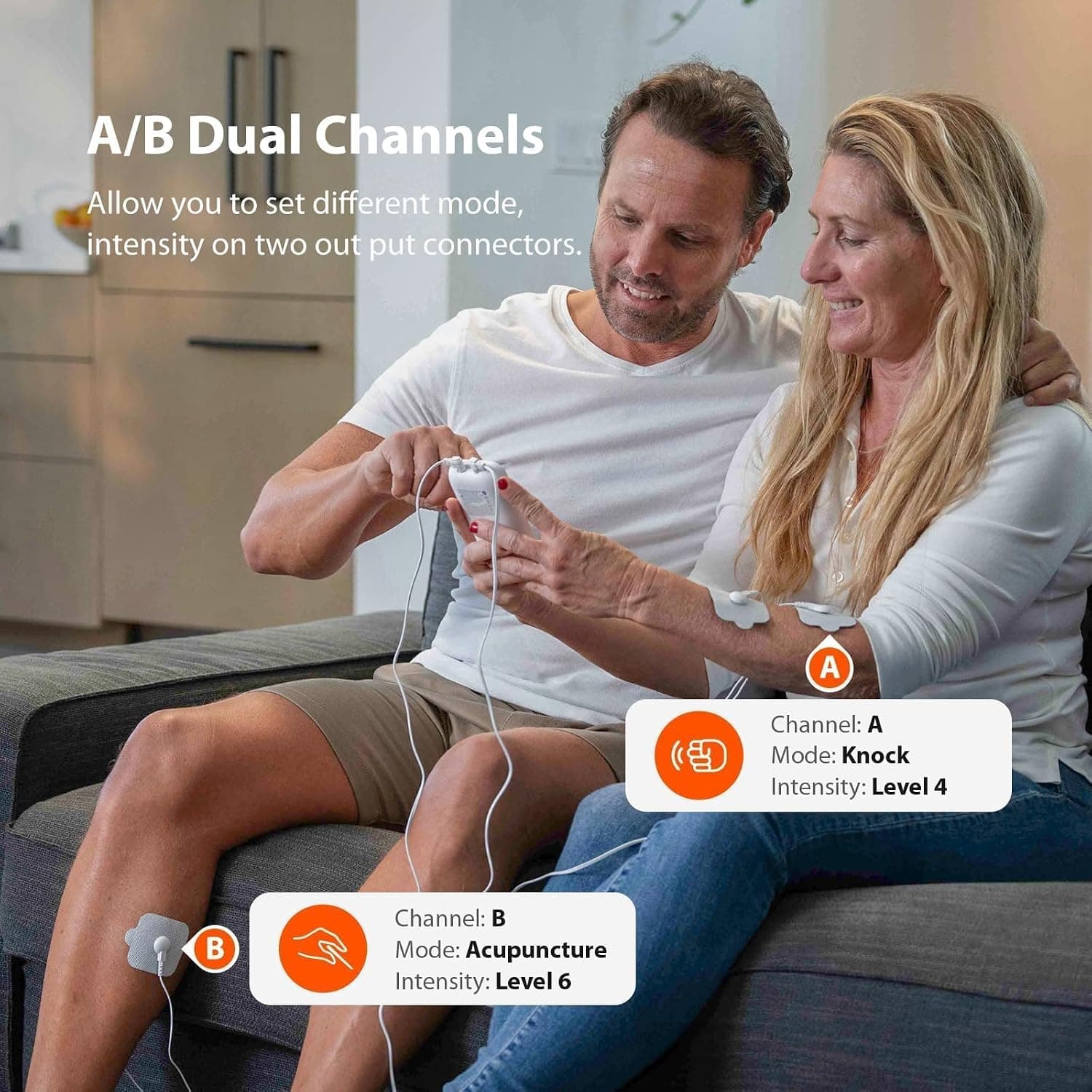 iHealth Dual-Channel TENS Unit Stimulator with 24 Modes, 90-Hour Battery, Adjustable Intensity Levels and Portable Relief Design — 4 of 5