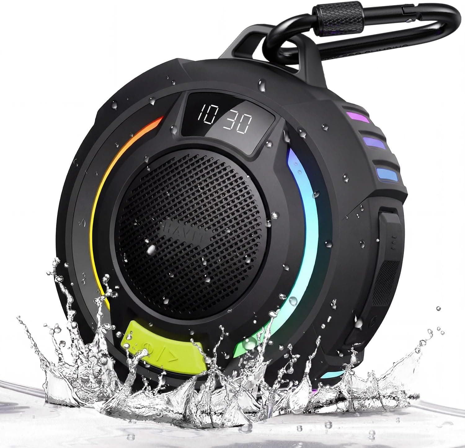 Havit Bluetooth Shower Speaker with IP67 Waterproof Floating Design, Bluetooth 6.0, 18H Playtime, RGB Lights, Clock Display and Hands-Free Calling — 2 of 5