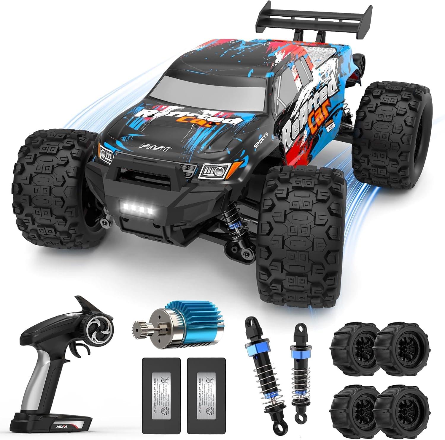 116 4X4 High-Speed 40-50KMH Peak RC Cars Monster Truck with 390 Motor, Durable Axle Suspension, 3000mAh Batteries and Teen Birthday Toy Suitability — 1 of 5
