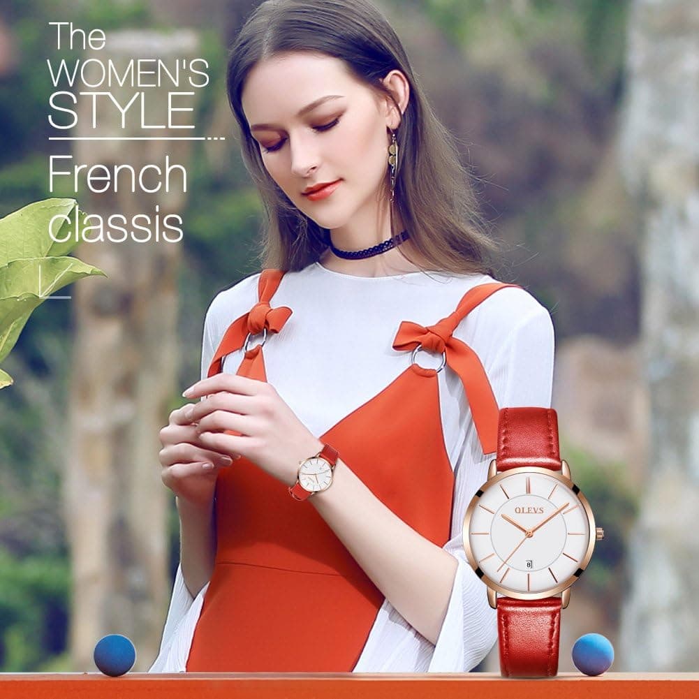 OLEVS Black Watches for Women Classical Small Numer Analog Silver Watch Ladies Date Stainless Steel Business Female Wrist Watch Design — 2 of 5