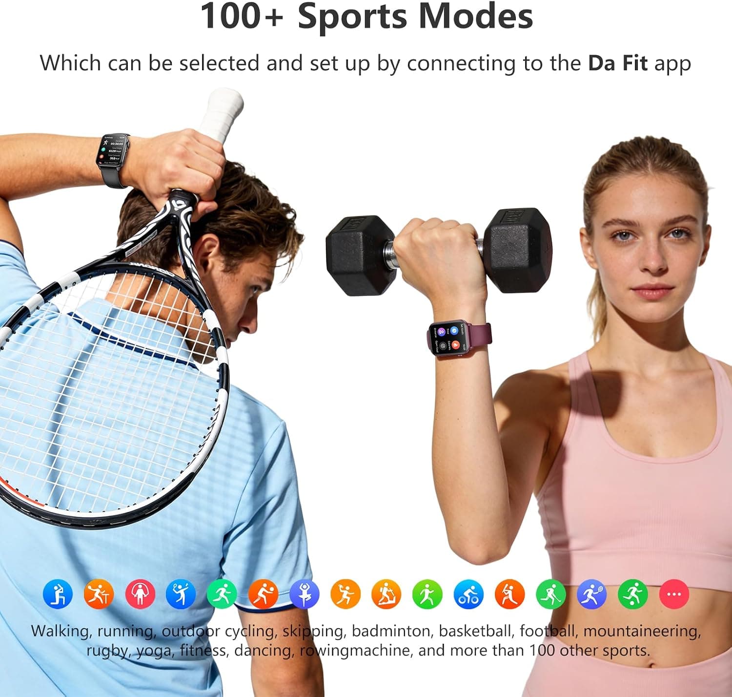 Smart Watch For Women Men with 1.91 Inch HD Screen Fitness Tracker, LED Flashlight, 100+ Sport Modes, Heart Rate Sleep Monitoring and IP68 Waterproof — 5 of 5