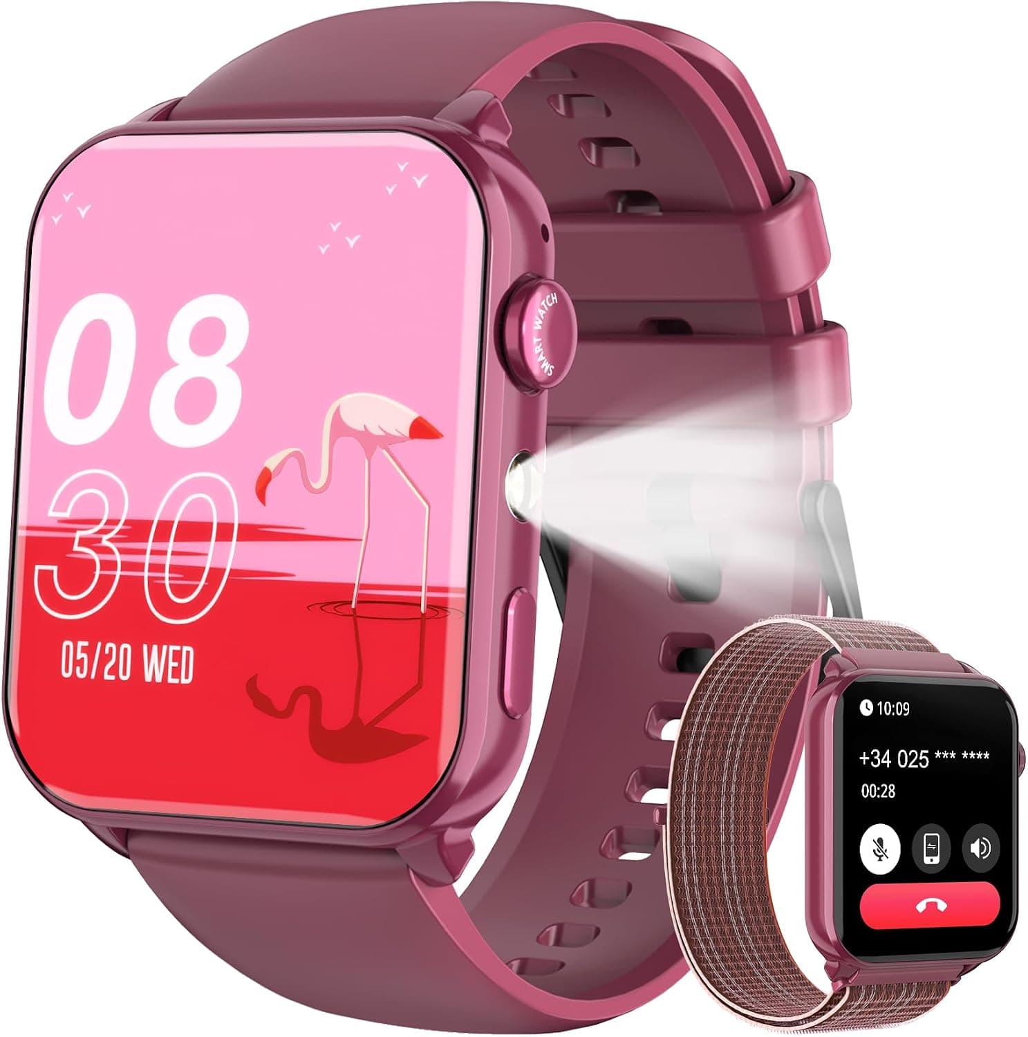Smart Watch For Women Men with 1.91 Inch HD Screen Fitness Tracker, LED Flashlight, 100+ Sport Modes, Heart Rate Sleep Monitoring and IP68 Waterproof — 1 of 5