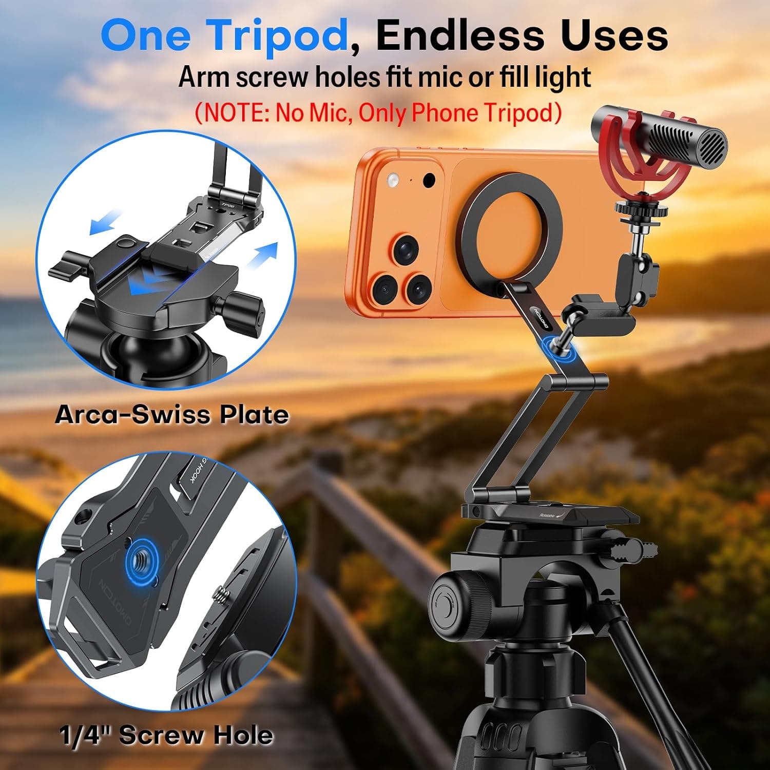 TP06-E Magnetic Phone Tripod with Strong Magnetic Stability, 3-Axis Flexible Positioning, Creator-Ready Expansion, and Versatile Multi-Mode Design — 2 of 4