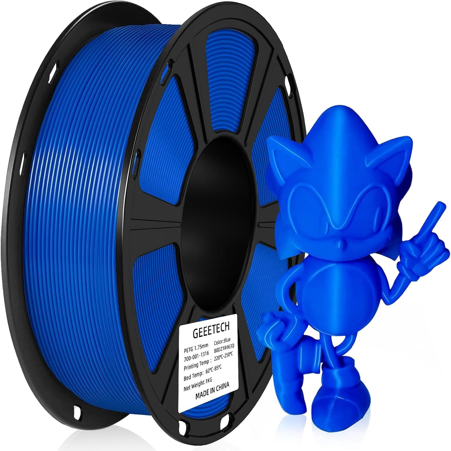Geeetech PETG Filament 1.75mm 1kg Spool with High-Toughness, Plus Minus 0.02mm Accuracy, Neatly Wound Moistureproof Design for FDM 3D Printers — 1 of 5