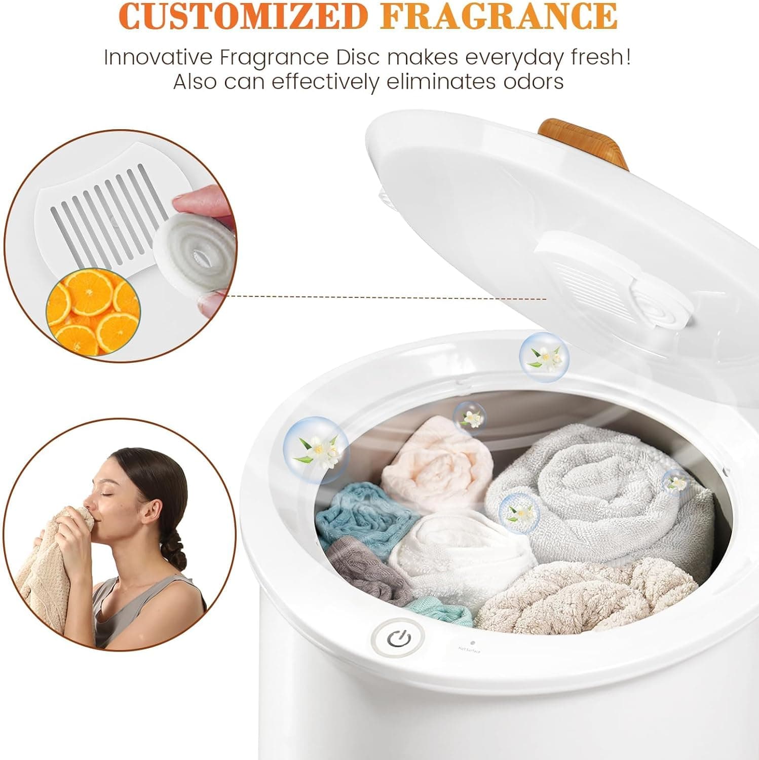 Keenray Bucket Style Towel Warmer with Luxury Large Capacity Fits Two 40x70 Oversized Towels, Bathrobes, Blankets and Auto Shut Off Safety Feature — 4 of 5