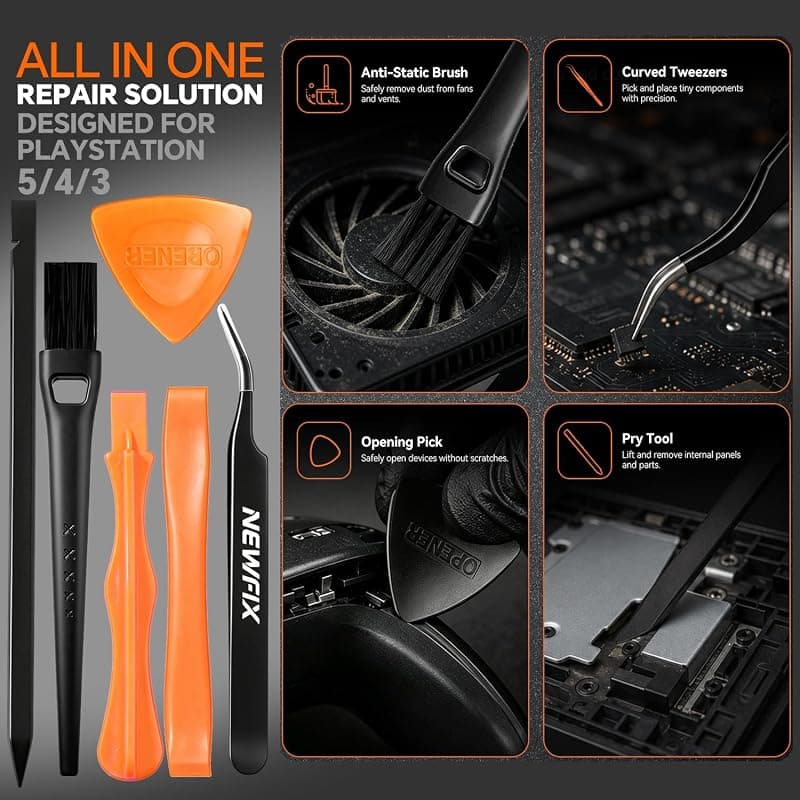 NEWFIX TR9 Security Torx Driver and PH00 PH0 PH1 Phillips Screwdriver Set for Sony PlayStation 4 and PlayStation 5 Console Disassembly and Dust — 2 of 5