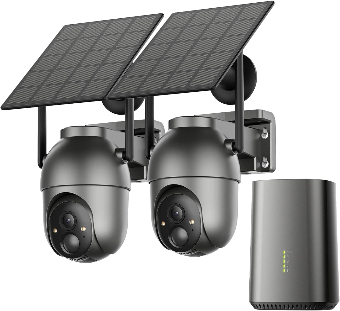 Solar Wireless Outdoor Security Cameras 2-Cam Kit with Motion Detection, Night Vision, Weatherproof Design and Smartphone App Control — 2 of 5