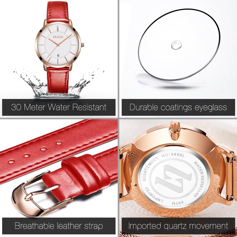 OLEVS Black Watches for Women Classical Small Numer Analog Silver Watch Ladies Date Stainless Steel Business Female Wrist Watch Design — 4 of 5