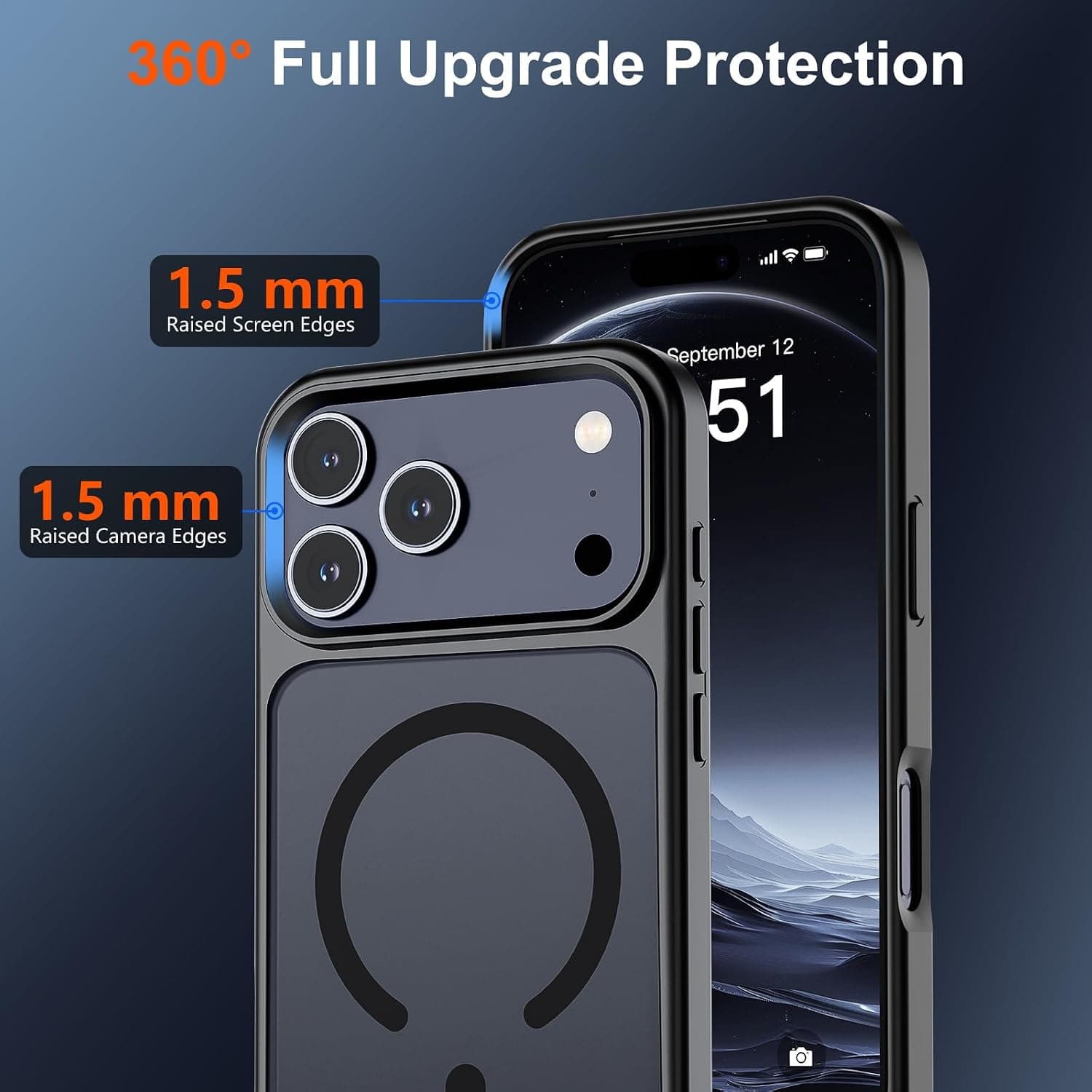 SUPFINE Magnetic Phone Case for iPhone 18 Pro Max and iPhone 17 Pro Max in Black Featuring Wireless Charging Compatibility and Slim Profile — 4 of 5