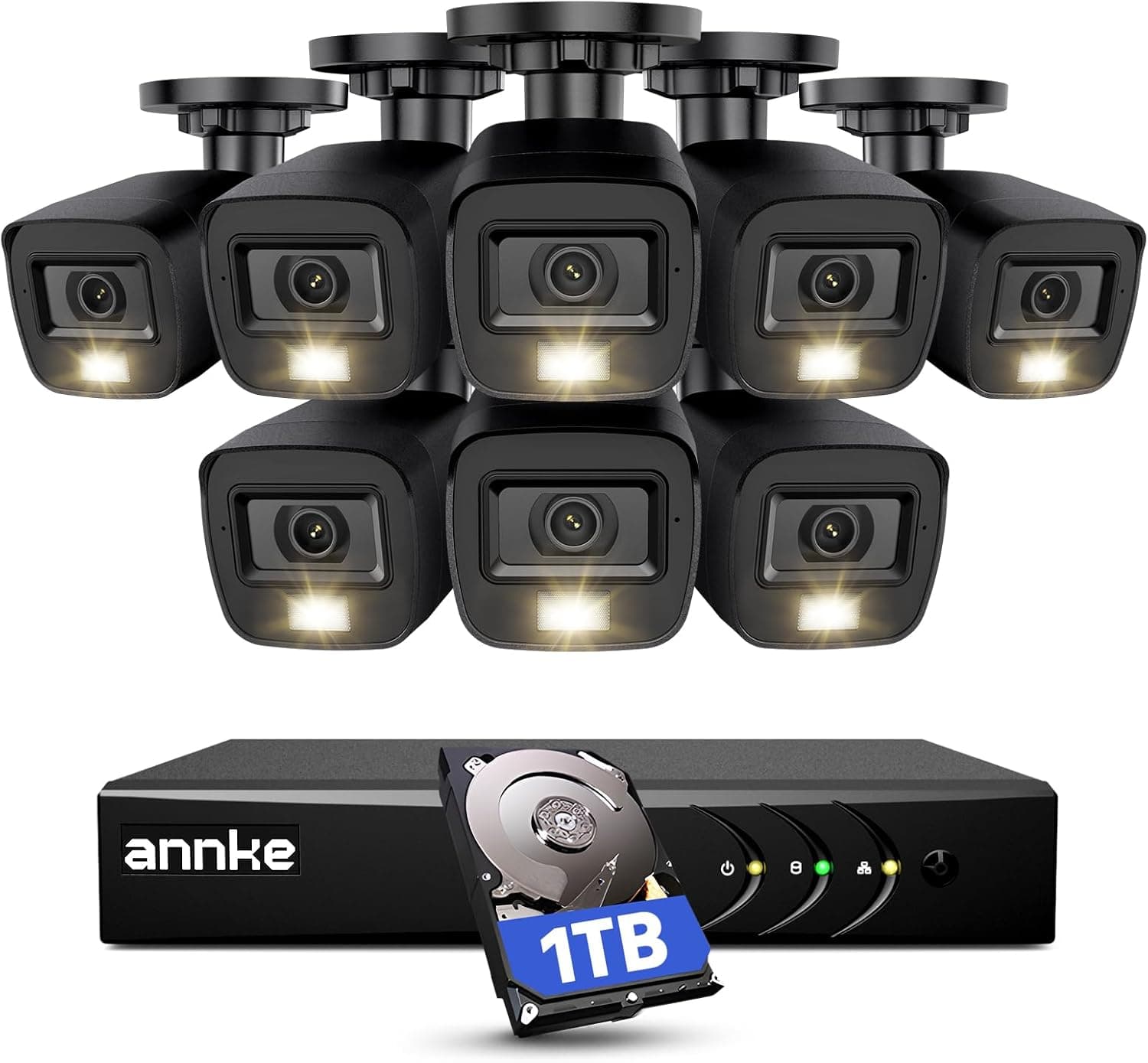 ANNKE 3K Lite Wired Security Camera System Outdoor with 8X 2MP Cameras, 1TB HDD Included, Weatherproof Housing and Night Vision Capability — 1 of 5