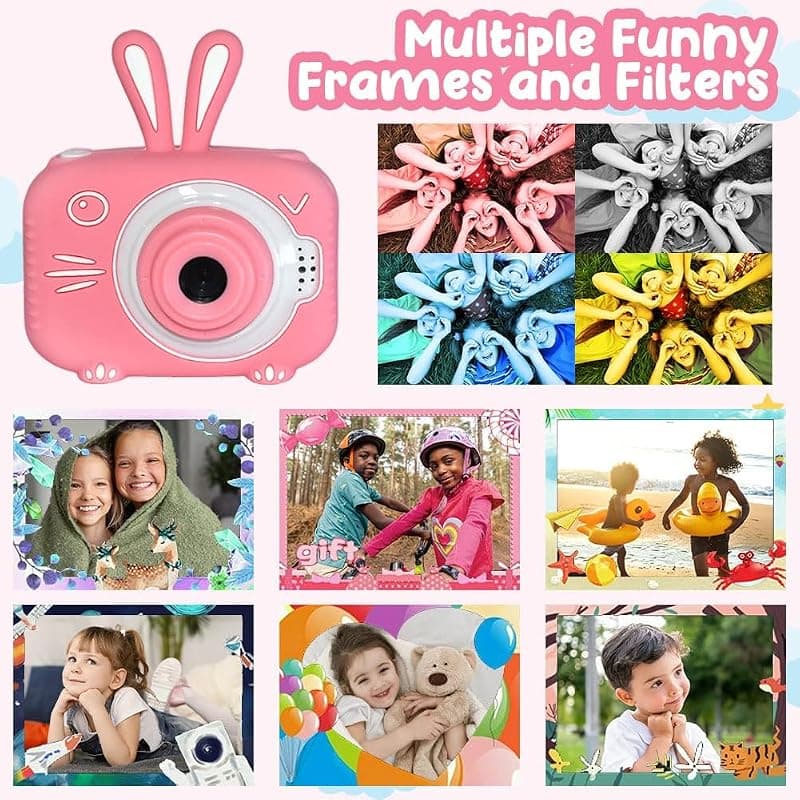 Vasttron Kids Camera for Girls Boys 3-12 Years Old Selfie Children Camera with 1080P HD Digital Video, Bunny Design and 32GB SD Card Included — 4 of 5