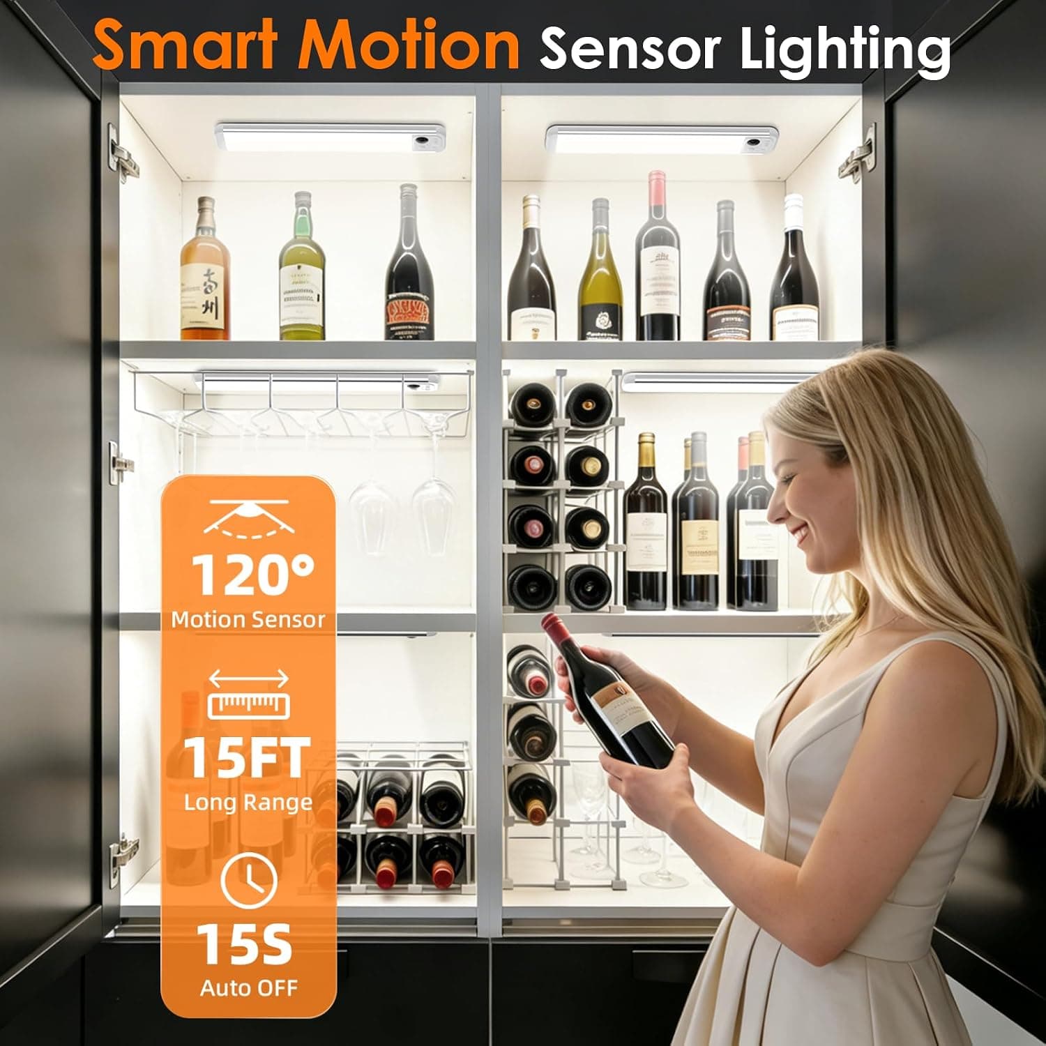 8.5 Inch Wireless Motion Sensor Under-Cabinet Light with Rechargeable Battery, LED Illumination, Easy Installation and Auto On-Off Feature — 3 of 4
