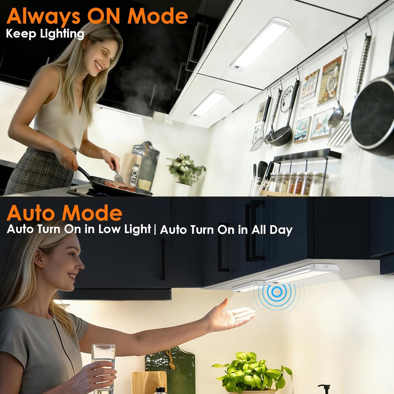 8.5 Inch Wireless Motion Sensor Under-Cabinet Light with Rechargeable Battery, LED Illumination, Easy Installation and Auto On-Off Feature — 4 of 4