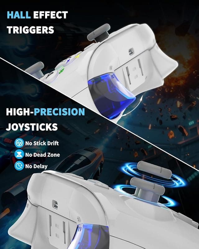 Bcofo Wireless Mobile Game Controller for iPhone, Android, Switch and PC with Hall Effect Triggers, RGB LED Lighting, 6-Axis Gyro, Turbo and Phone — 5 of 5