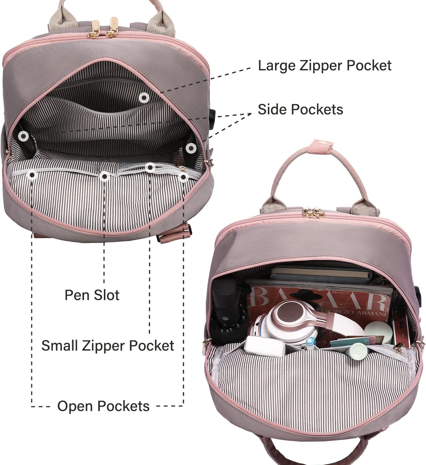 15.6 Inch Anti-Theft Laptop Backpack with Water-Resistant Fabric, USB Charging Port, Hidden Security Pockets, and Spacious Travel Compartments — 5 of 5