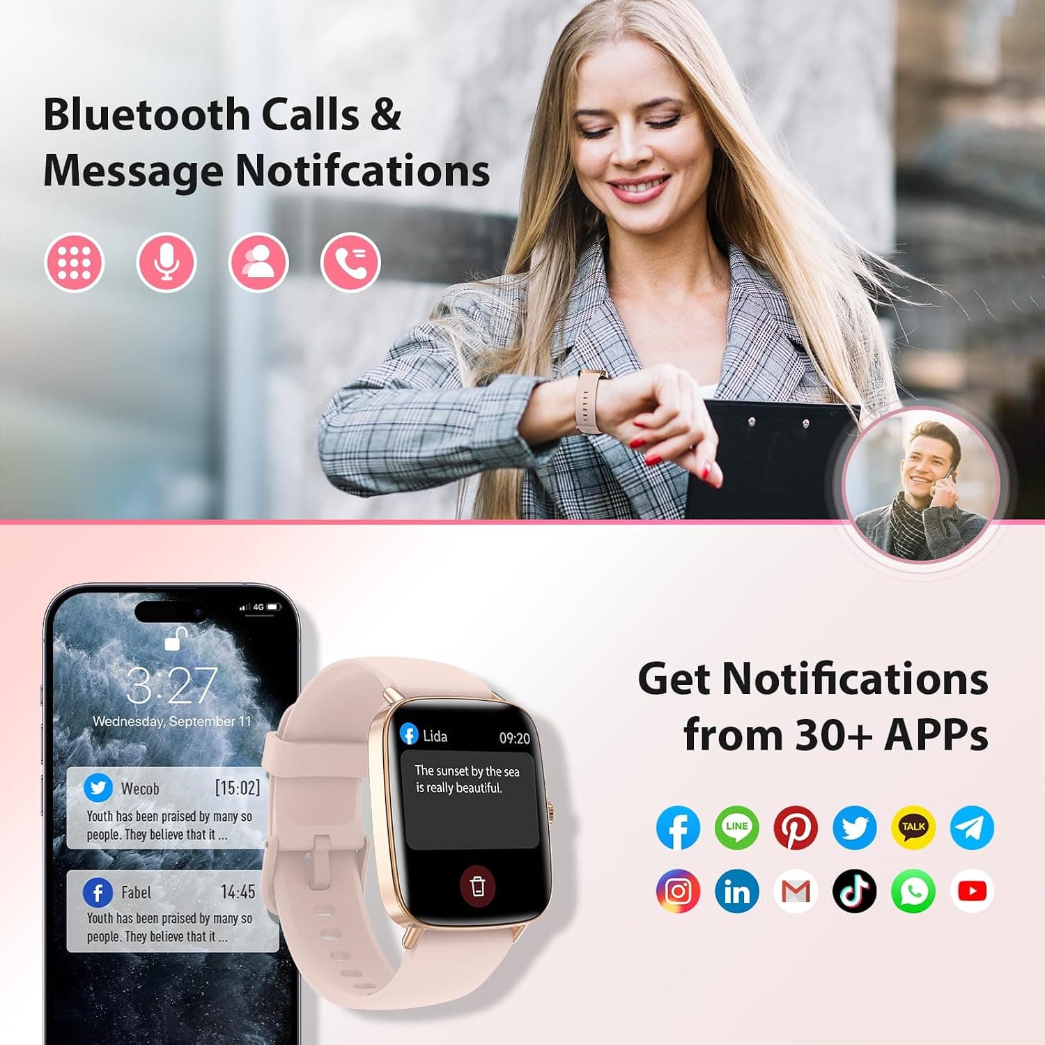 Smart Watch with 1.85-Inch HD Screen and Comprehensive Fitness Tracker Features for Daily Health Monitoring and Activity Tracking — 3 of 5
