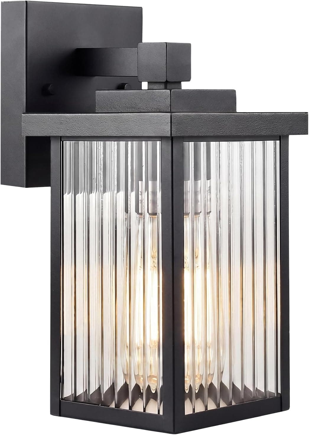 hameso Black Wall Mount Porch Lights Modern Outdoor Lighting Fixtures with Weatherproof Construction and Sleek Contemporary Architectural Design — 1 of 5