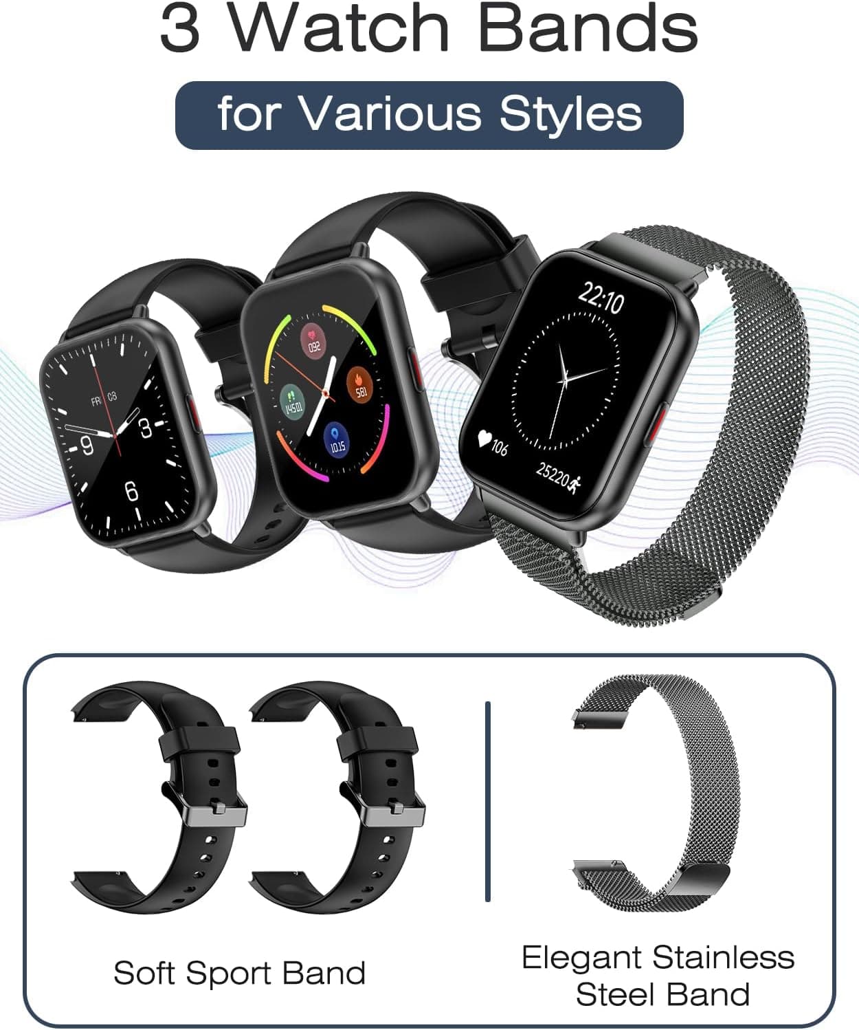 Smart Watch with Call Function Featuring Fitness Tracking, Heart Rate Monitor, Touchscreen Display and Long-Lasting Battery Life for Daily Use — 3 of 5
