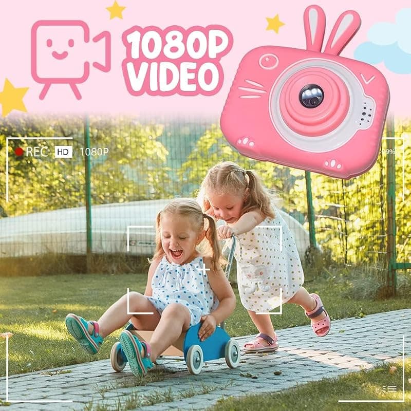 Vasttron Kids Camera for Girls Boys 3-12 Years Old Selfie Children Camera with 1080P HD Digital Video, Bunny Design and 32GB SD Card Included — 3 of 5
