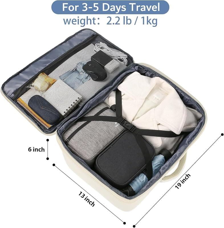 MATEIN Beige Travel Backpack for Women, Carry on Bag with Hidden Shoulder Strap, Spacious Storage Capacity, Durable Material, and Luggage Strap — 3 of 5