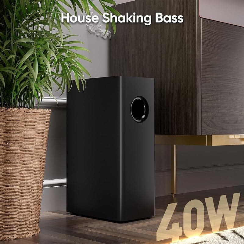 RIOWOIS Sound Bar for Smart TV, 90W Compact Soundbar TV Speaker with Subwoofer, 2.1Channel Home Theater Surround Sound System and Crisp Vocals — 3 of 5