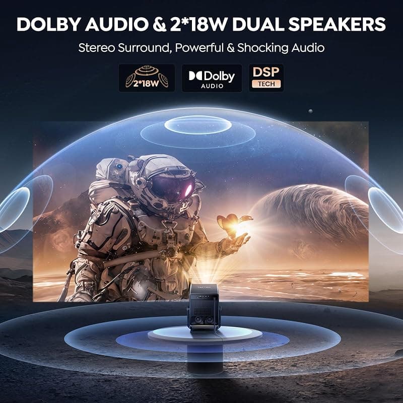 Smart Projector 4K with VIDAA Live TV, 36W Dolby Audio, Voice Control, WiFi 6, Bluetooth, AI Auto Focus, HDR10 and Short Throw Design for Home Theater — 5 of 5