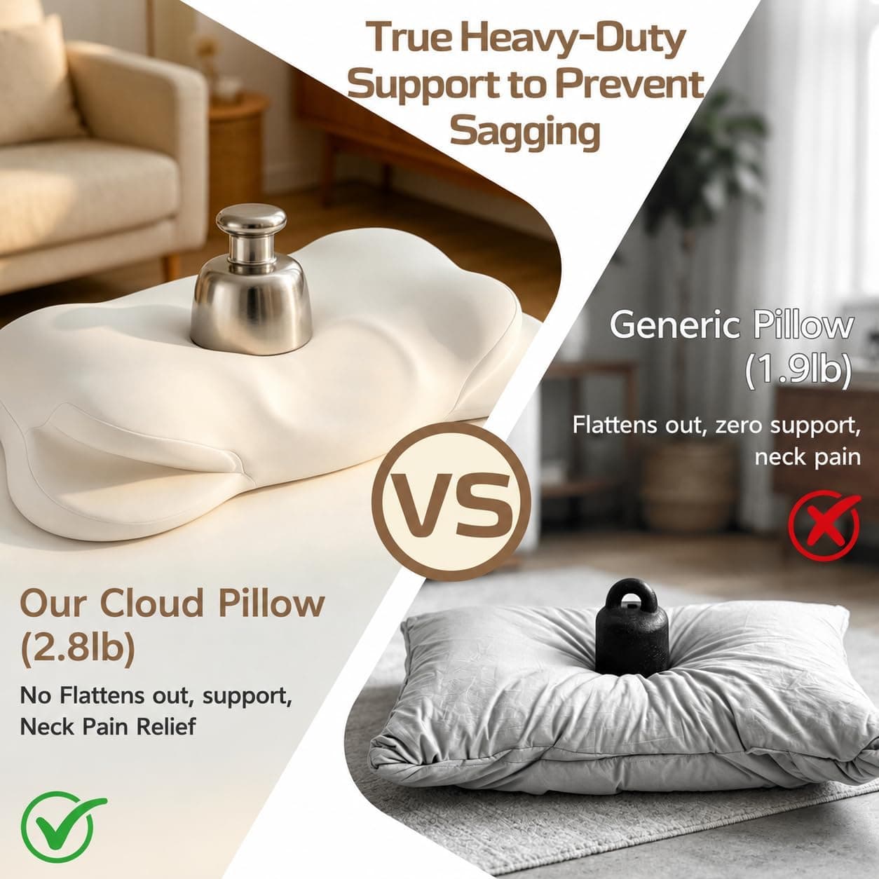 Ergonomic Memory Foam Cloud Pillow with Pressure-Relieving Support, Breathable Washable Cover, Contoured Design and Deep Sleep Pain Relief — 5 of 5