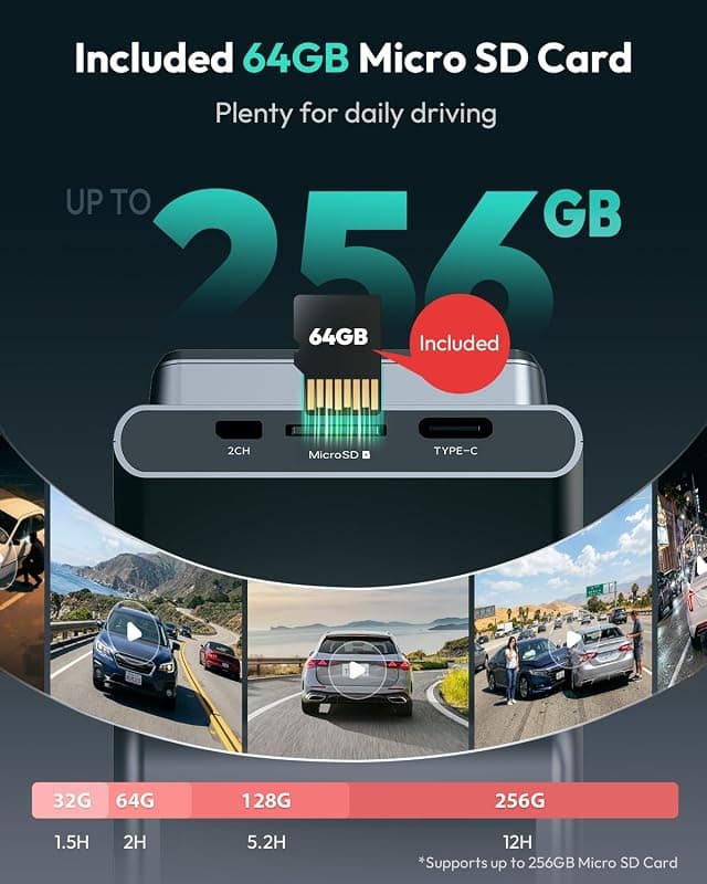 BOTSLAB G300H Plus 4K STARVIS 2 Dual Dash Cam Front and Rear with 2026 Upgraded Wide Angle Lens, Night Vision, and Built-In Wi-Fi Connectivity — 5 of 5