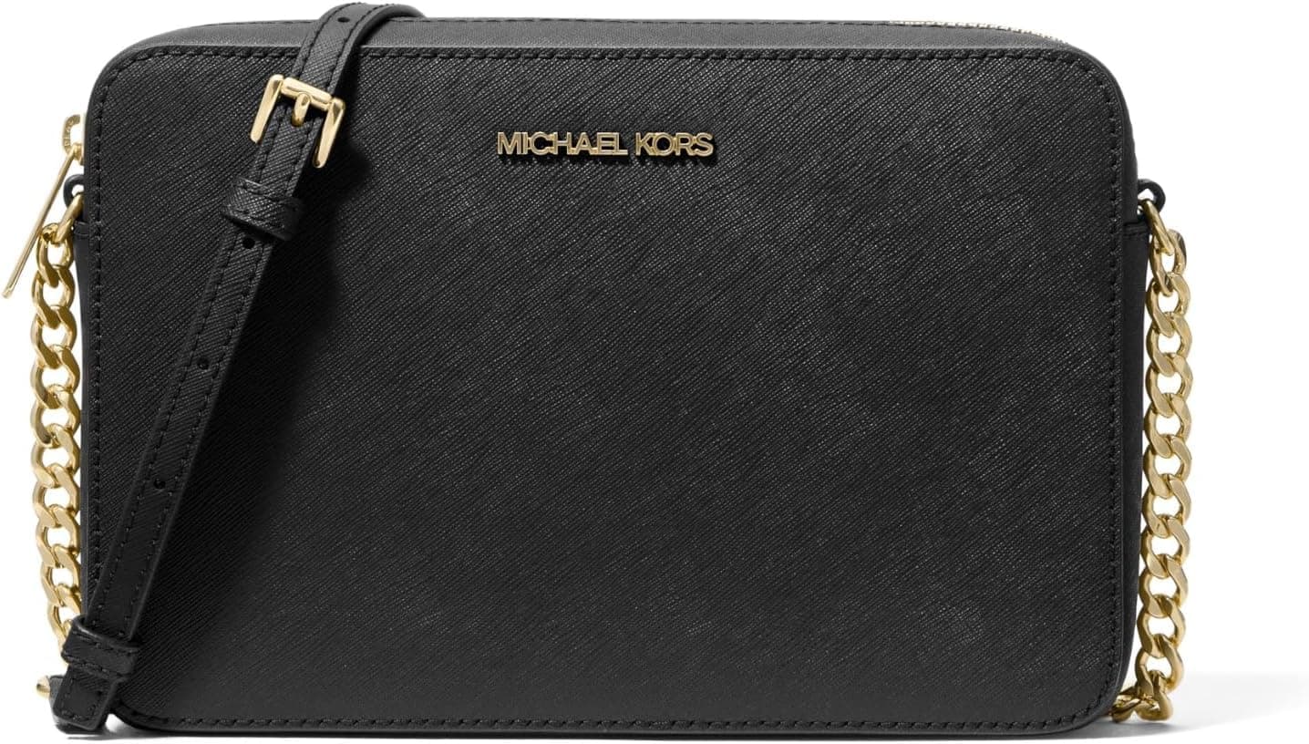 Michael Kors Women Jet Set Large Crossbody Bag with Premium Saffiano Leather, Gold-Tone Hardware, Secure Zip Closure and Adjustable Strap — 1 of 4