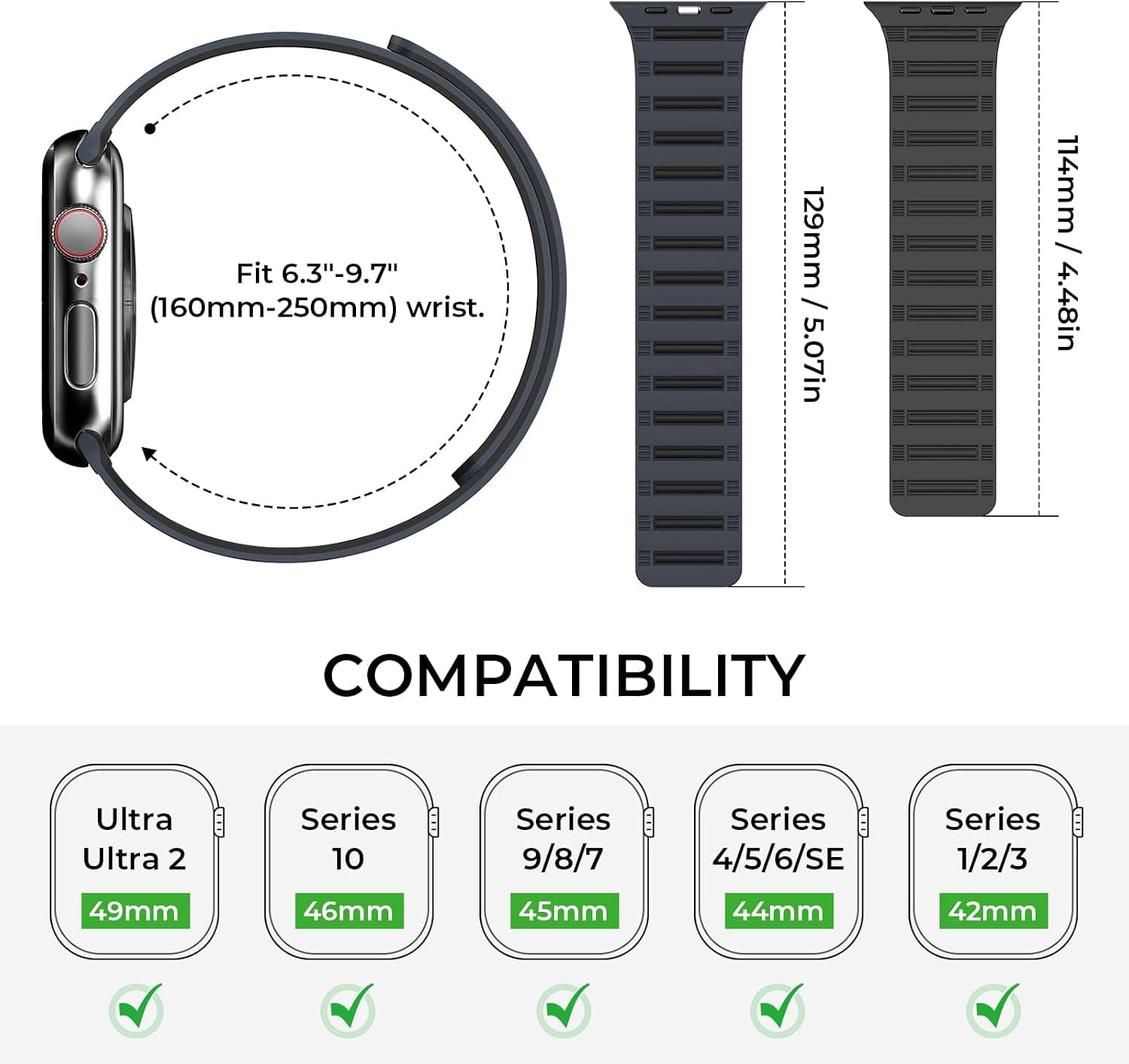 Magnetic Silicone Loop Band for Apple Watch with Secure Magnetic Closure, Sweat-Resistant Material, Flexible Fit and Comfortable Daily Wear — 2 of 4