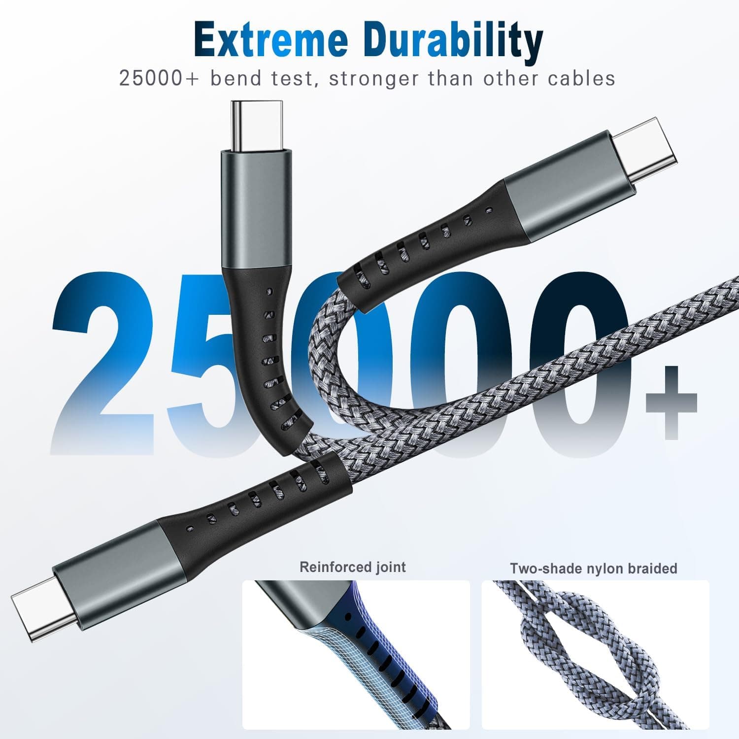 USB-C to USB-C 60W 3ft Cable 3 Pack with Fast Charging Support, Durable Flexible Jacket, and Universal Device Compatibility for Phones and Laptops — 5 of 5