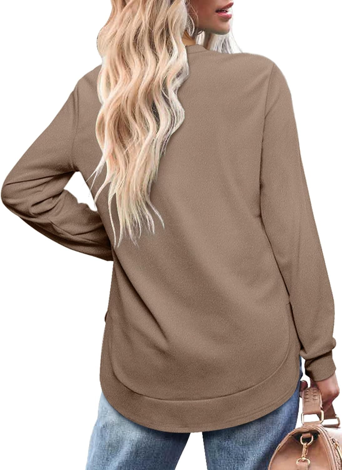 Womens Crewneck Long Sleeve Sweatshirt Cozy Casual Pullover Everyday Layering Basic Fall Fashion Wardrobe Essential — 5 of 5
