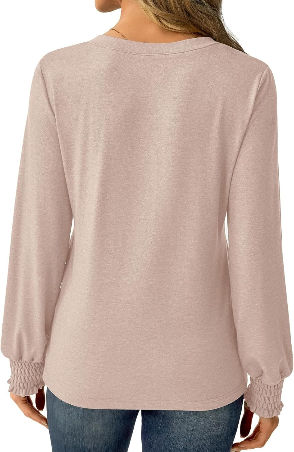 Amazon Essentials Women's V-Neck Long Sleeve Blouse Featuring Comfortable Casual Fit Breathable Fabric Elegant Everyday Wear Classic Solid Colors — 5 of 5