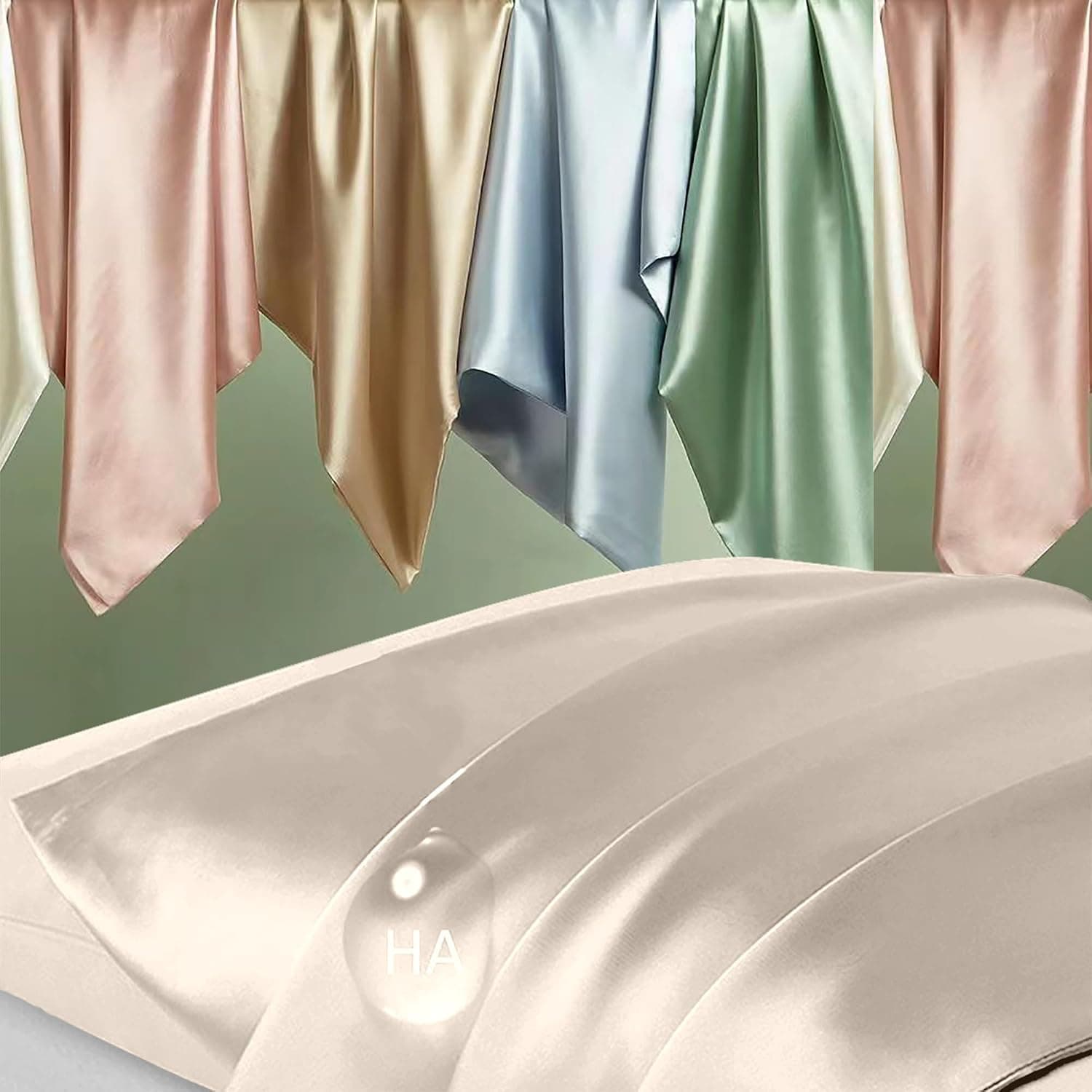 DKBslik Mulberry Silk Pillow Cases in Standard Size with Hidden Zipper and Beige Color for Smooth Hair and Skin During Sleep All Night Long — 2 of 5