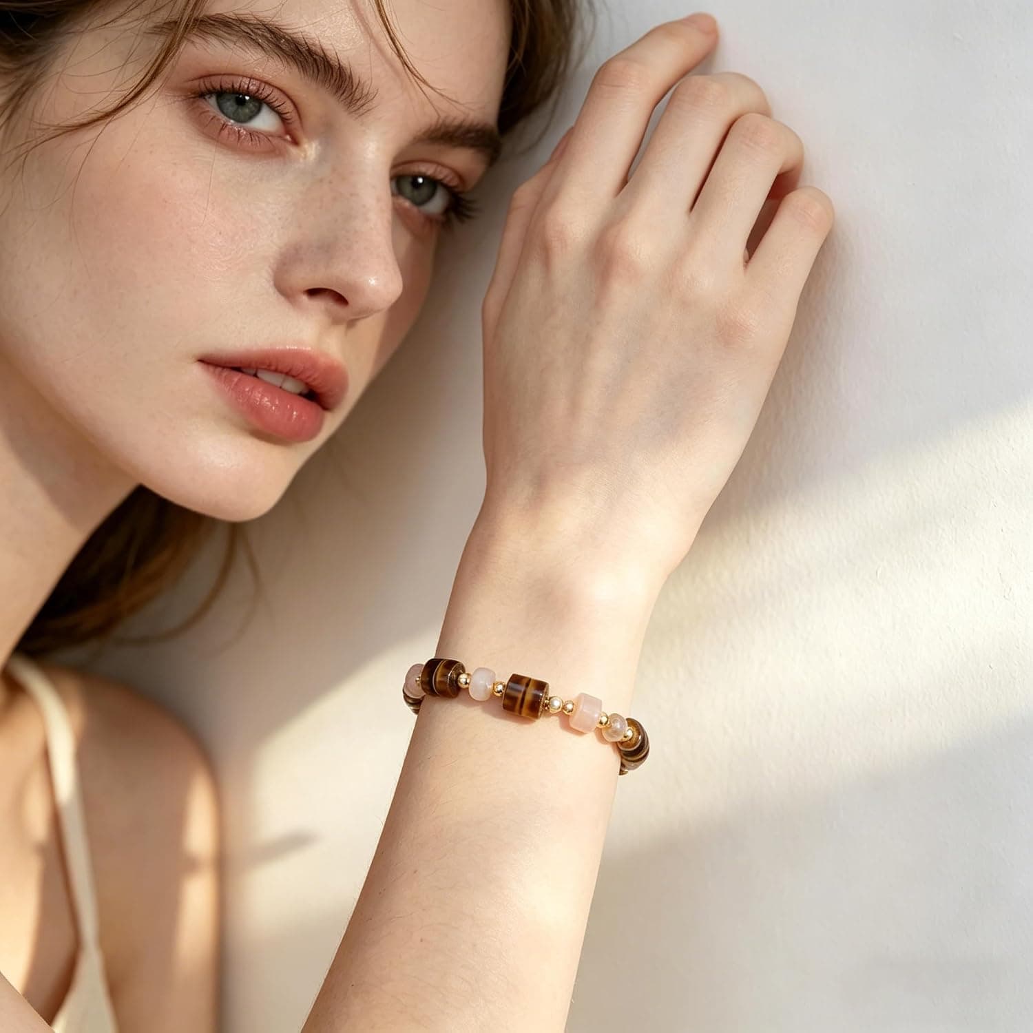 18K Gold Plated Gemstone Beaded Bracelet Featuring Elegant Design, Premium Materials, Tarnish-Resistant Finish and Versatile Everyday Wearable Style — 3 of 5