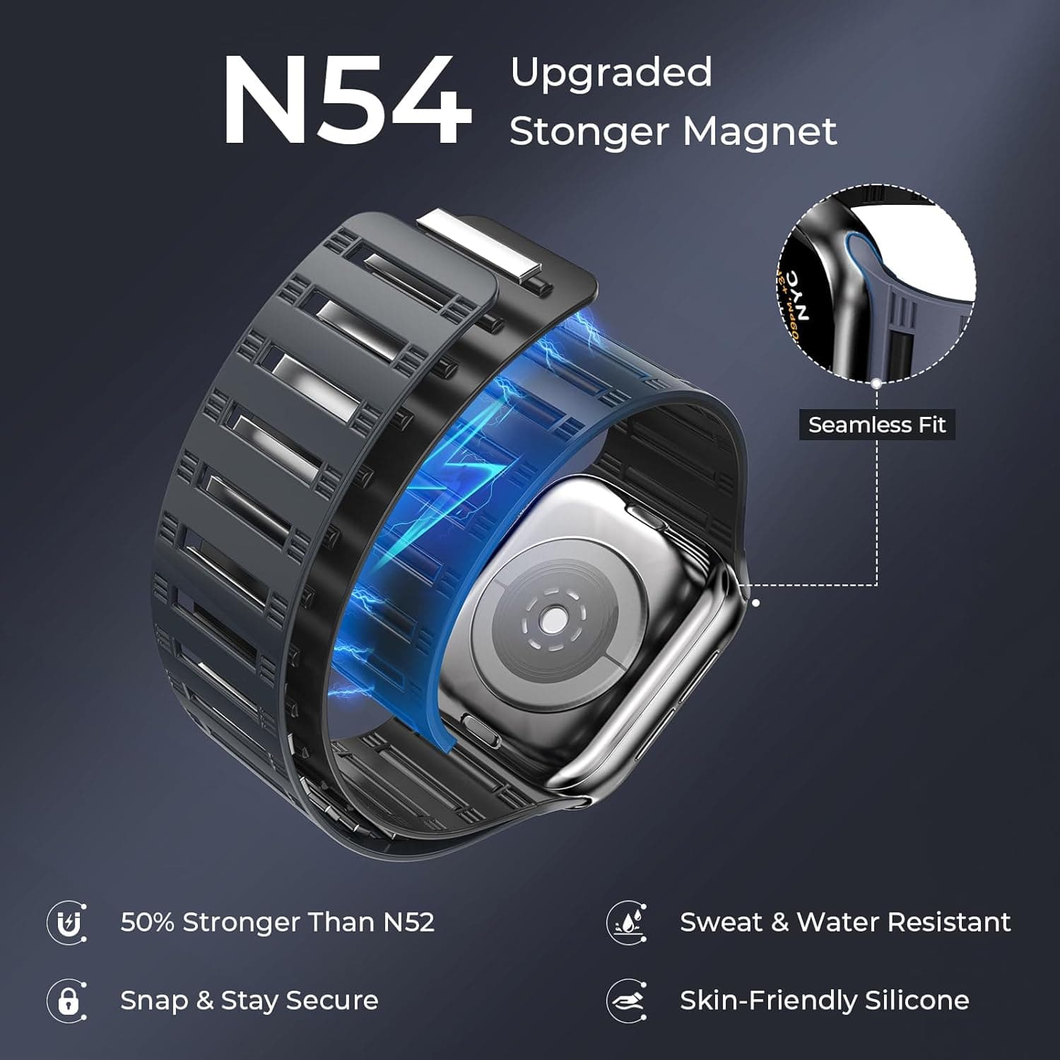 Magnetic Silicone Loop Band for Apple Watch with Secure Magnetic Closure, Sweat-Resistant Material, Flexible Fit and Comfortable Daily Wear — 4 of 4