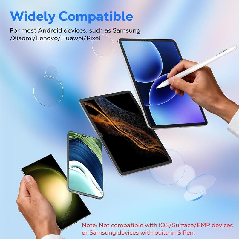 Moko Stylus Pen for Android Touchscreens, Rechargeable Tablet Pen with Precision Tip, Smooth Writing, Eradicate Smudges and Fast Charging White Design — 2 of 5