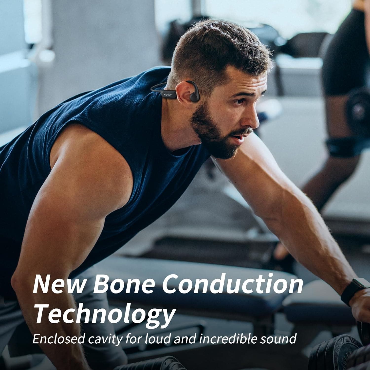 Bone Conduction Bluetooth Headphones Featuring Open-Ear Design, Sweat-Resistant Construction, Lightweight Frame and Long Battery Life — 3 of 5