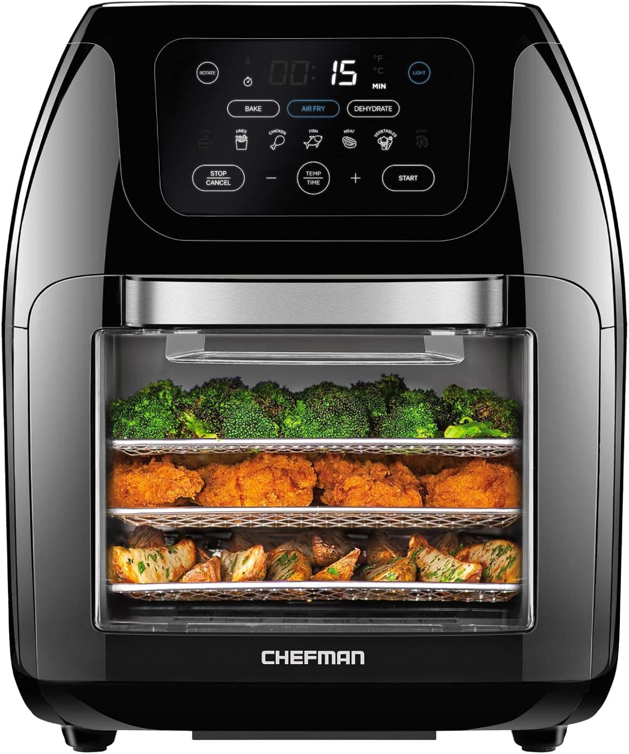 CHEFMAN Multifunctional Digital Air Fryer Plus Rotisserie and Convection Oven with 17 Touch Screen Presets, XL 10L Family Size and Auto Shutoff