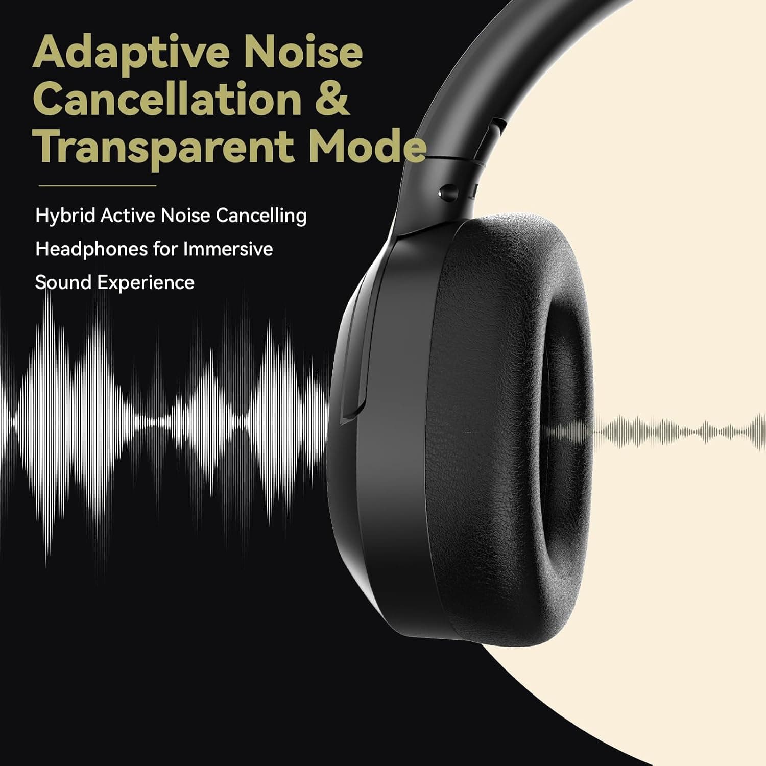 Hybrid Active Noise Cancelling Over-Ear Bluetooth Headphones with Deep Bass Drivers, Long Battery Life, Comfort Fit Cushions and Built-In Clear Mic — 5 of 5
