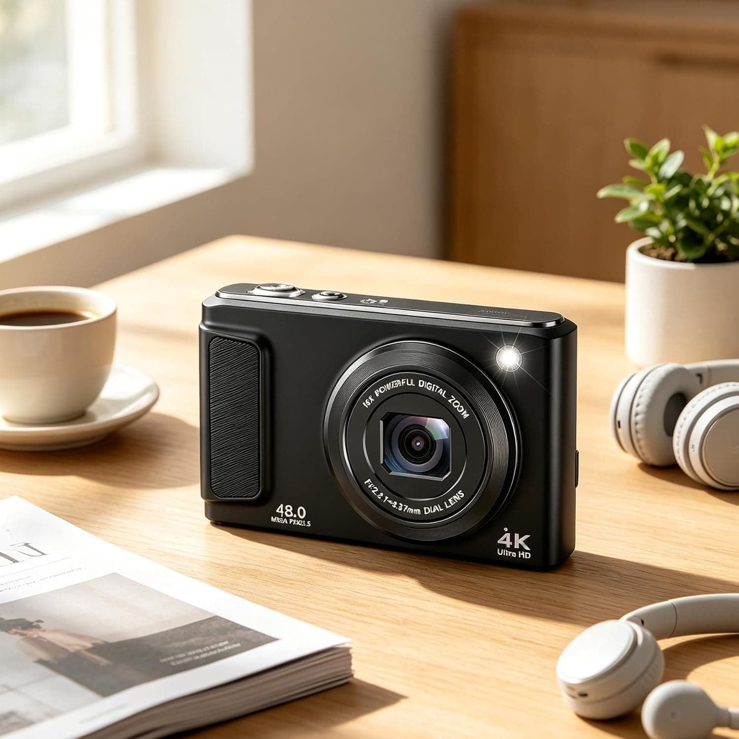 4K 48MP Digital Camera with Front and Rear Cameras Dual Lens Selfie Vlogging Video Recording Compact Point and Shoot for Content Creators — 3 of 5