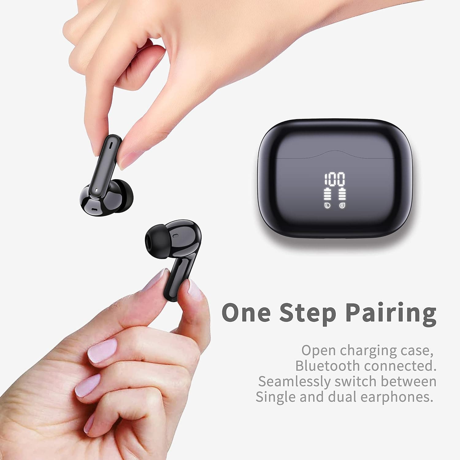Wireless Earbuds Bluetooth Ear Buds 5.4 Mini HiFi Stereo with 4 ENC Noise Cancelling Mics 40H Battery Life IP7 Waterproof USB C and Sports Design — 4 of 5